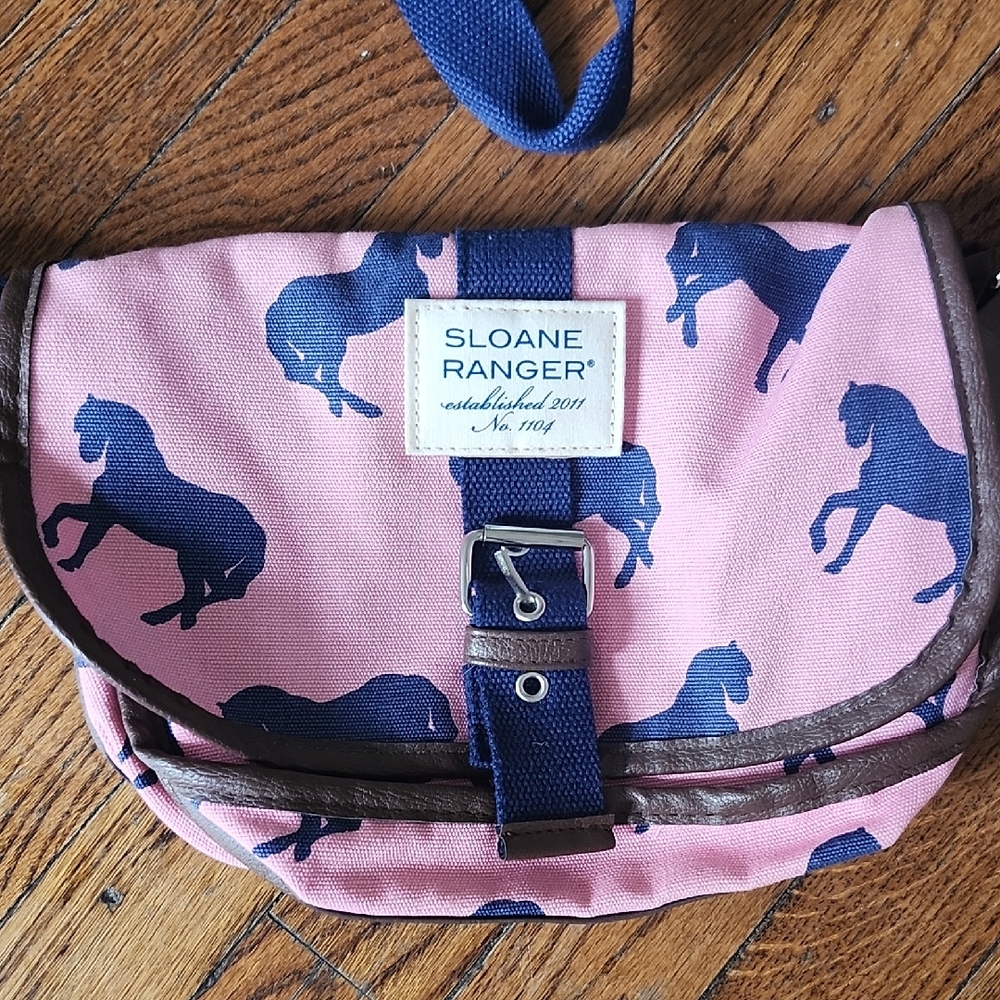 Sloane Ranger Pink Crossbody Bag with Horse Print